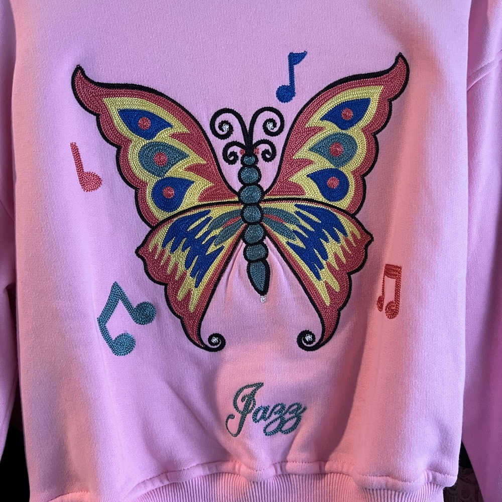Pink Jazz Butterfly Sweatshirt